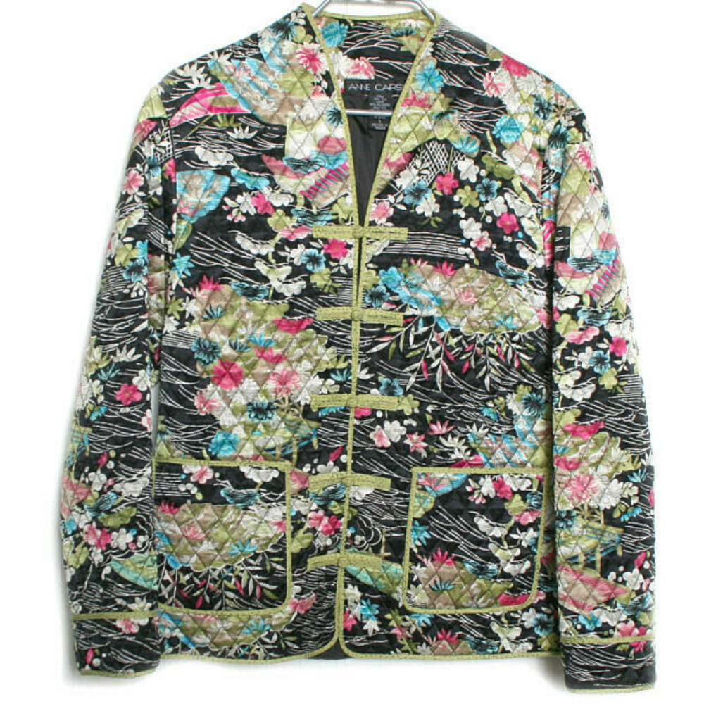 Anne Carson Floral Oriental Lined Jacket Large